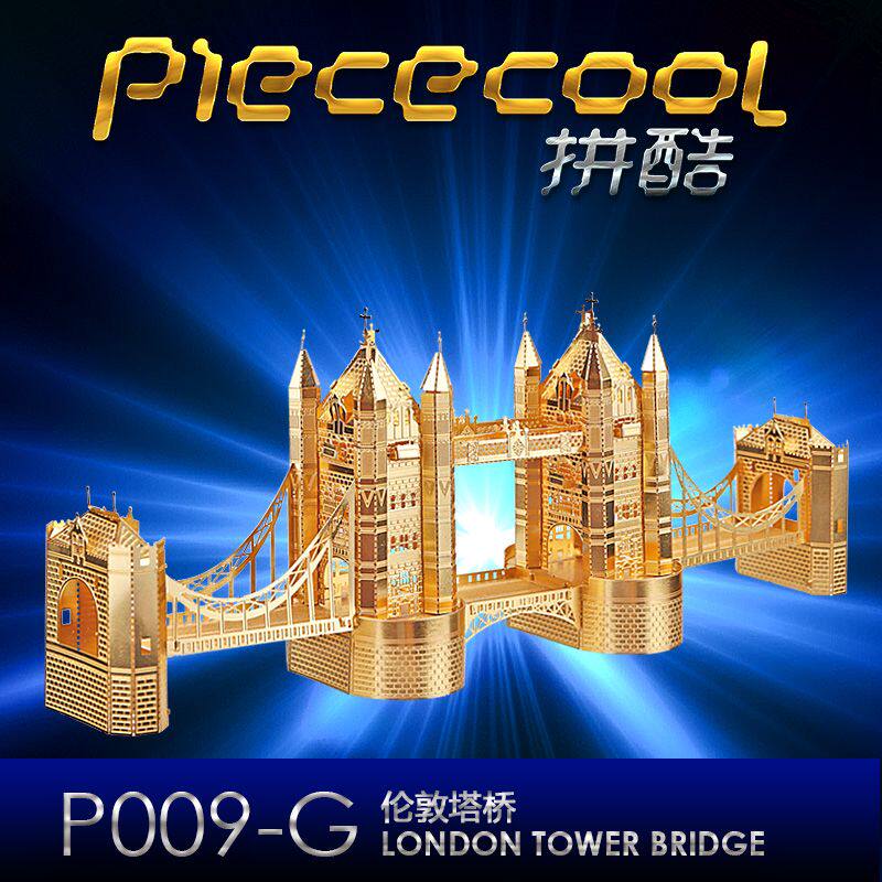 拼酷D立体金属拼图手工拼装世界著名建筑模型玩具伦敦塔桥工艺品.