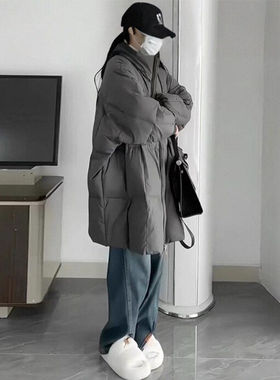 立领羽绒棉服女冬中长款