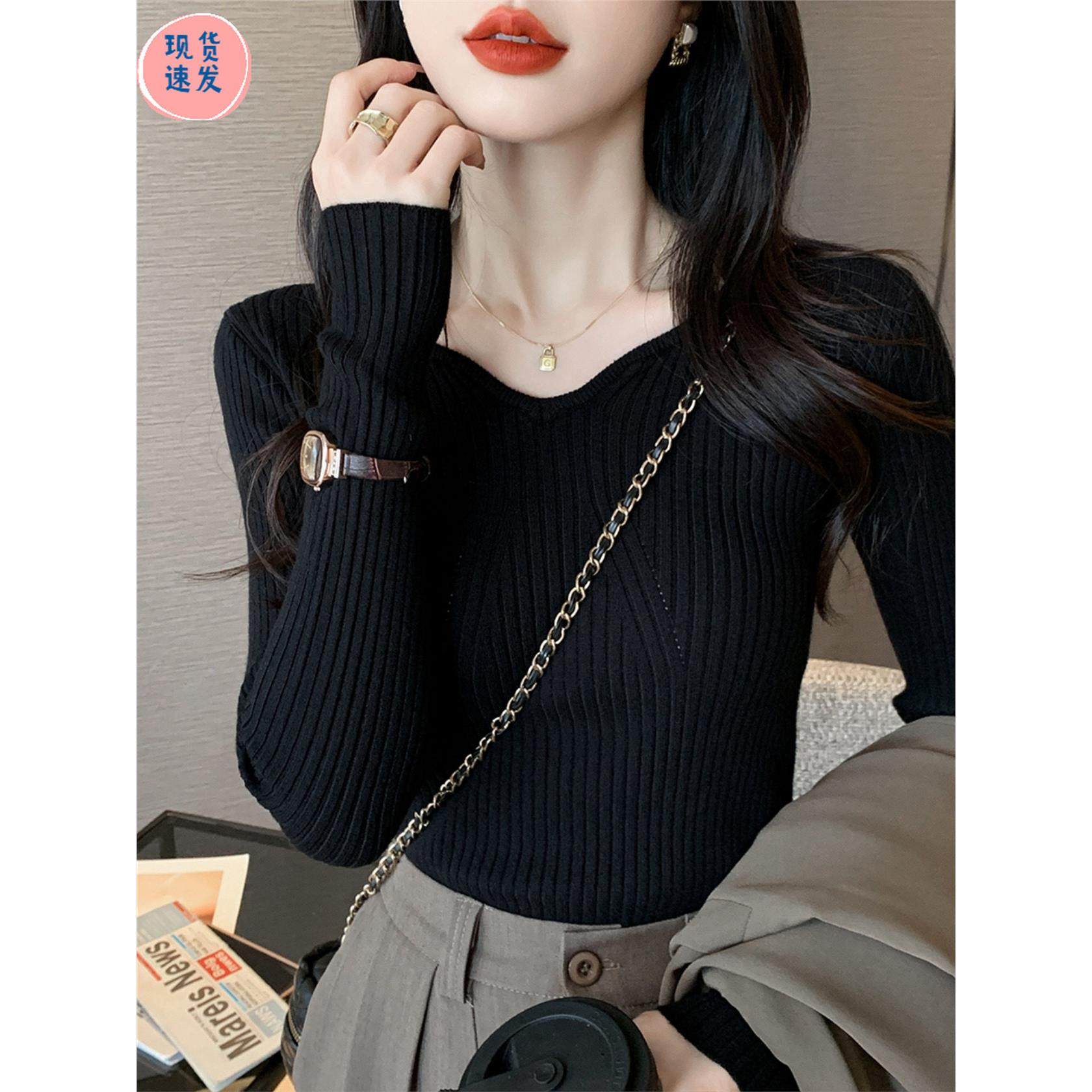 法式秋冬低领黑色打底衫女内搭坑条毛衣高级感修身长袖针织衫上衣,个性定制/设计服务/DIY,棉服工装,淘宝优惠券,粉丝福利购,淘宝优惠卷