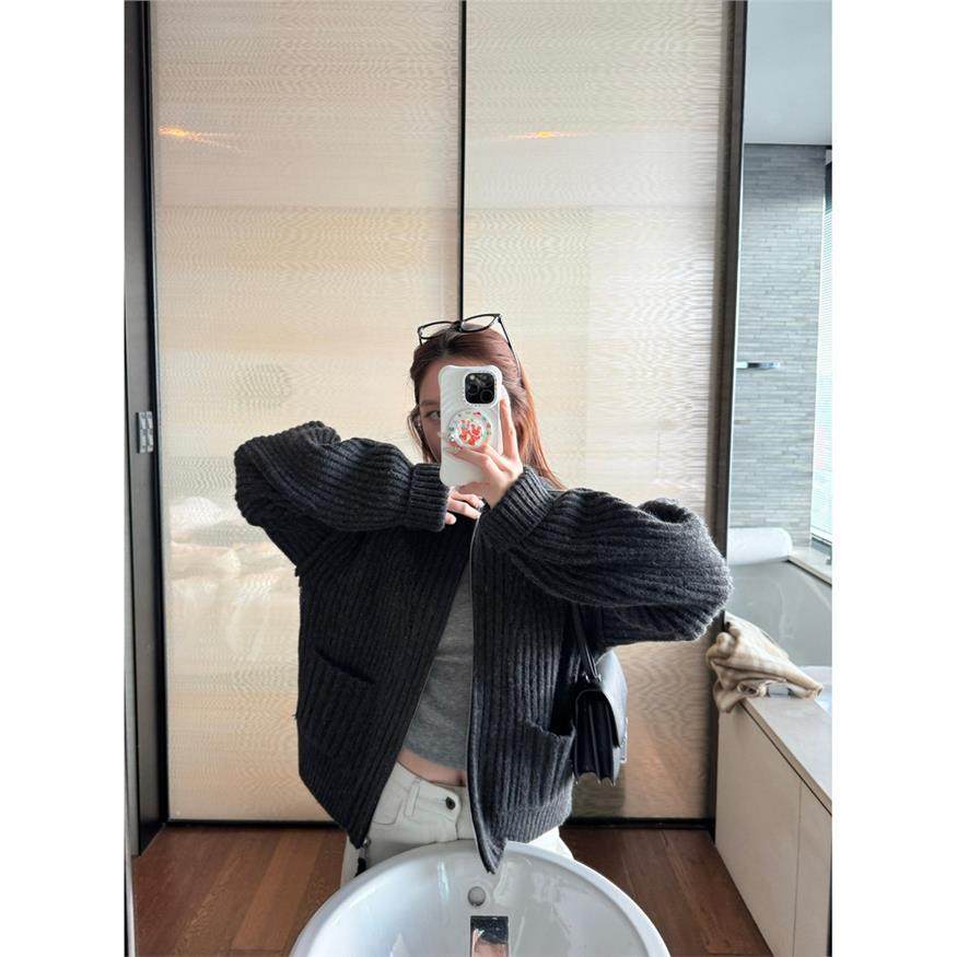 SEVEN也 lem*re拉炼毛衣开衫女上衣秋冬2025新款