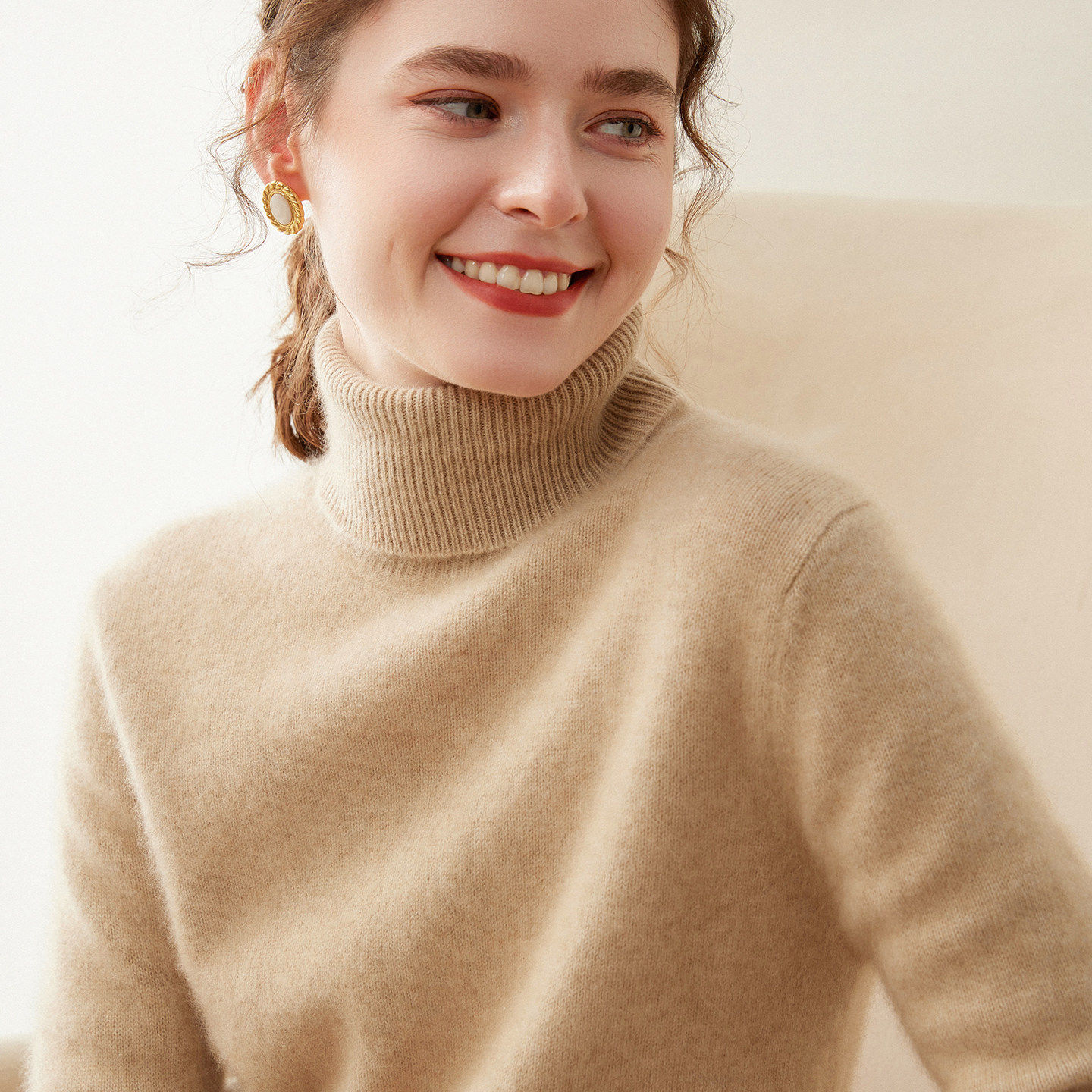 2025秋季新款高领羊绒衫女双股加厚山羊绒毛衣套头宽松针织打底衫,女装/女士精品,毛针织衫,淘宝优惠券,粉丝福利购,淘宝优惠卷