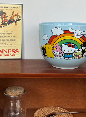 凯蒂猫美乐蒂玉桂狗酷企鹅卡通汤碗沙拉碗泡面碗550ml可插筷