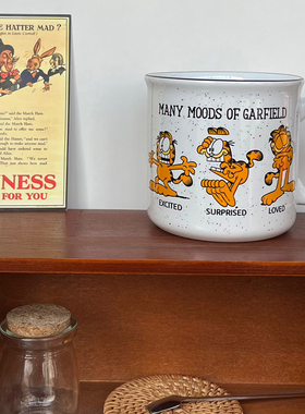 加菲猫Garfield可爱卡通马克杯陶瓷水杯早餐杯 可微波 550ml