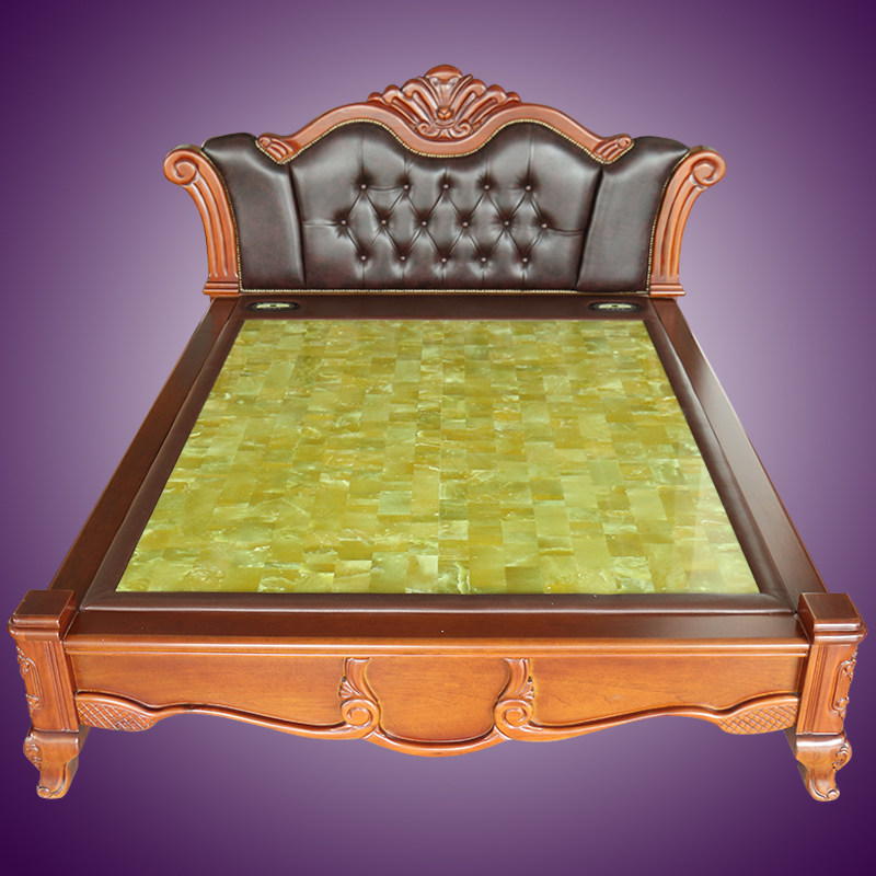 天然岫岩玉海珠玉同款电加热实木床垫整床玉石板床双人温控式床垫