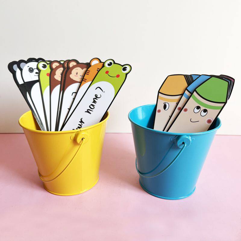 儿童小学生早教英语课堂教师道具双面可擦写动物抽签问题单词卡片