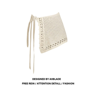 一片式 钩编针织绑带春夏款 屁帘披肩女 胖mm叠穿神助攻镂空时尚 大码