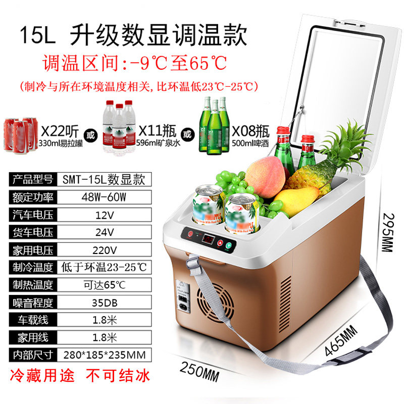 车载迷你小冰箱冷藏结冰12V24V大货房车收割机旅行水饮料药车家用
