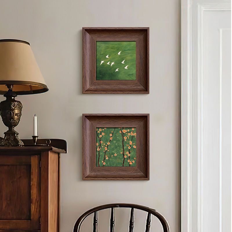 法式复古客厅绿色飞鸟风景桌面摆台装饰画中古风植物餐厅组合挂画,家居饰品,现代装饰画,淘宝优惠券,粉丝福利购,淘宝优惠卷