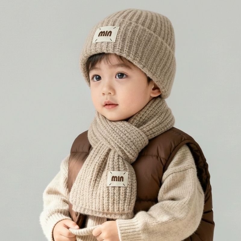 儿童帽子围巾保暖针织护耳头帽