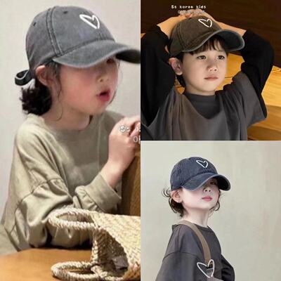 ins韩国时尚儿童秋季帽子鸭舌帽洋气男女童棒球帽遮阳帽潮流网红