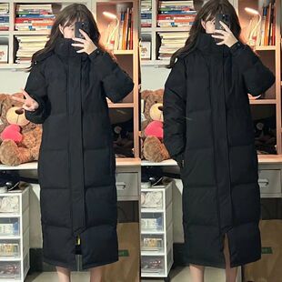棉服女中长款新款东大门加厚韩版宽松超长款过膝中戏棉衣冬装外套