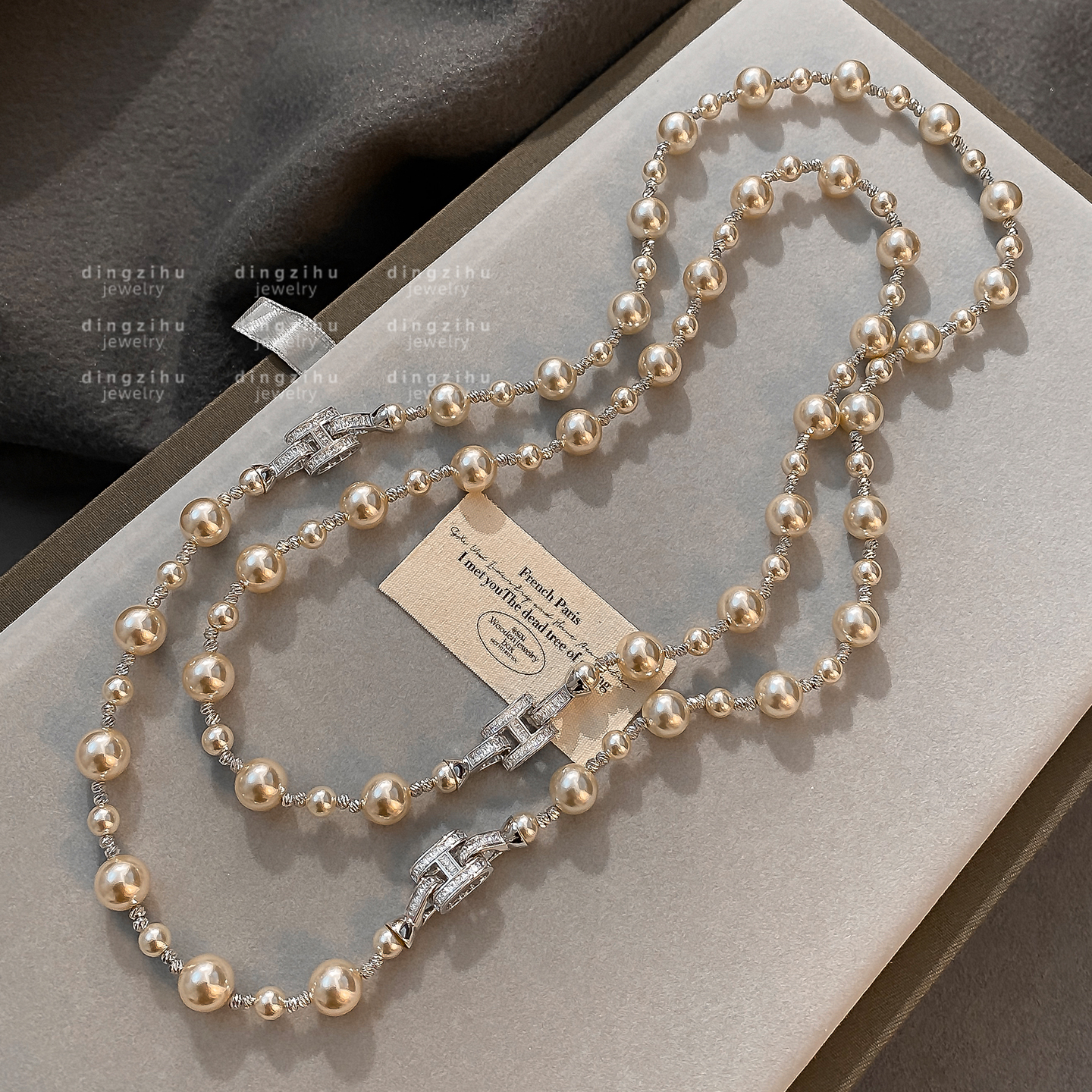 法式珍珠项链女一款两戴颈链轻奢高级感毛衣链大气高档复古锁骨链