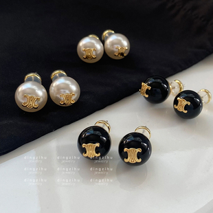 凯旋门S家珍珠耳钉复古法式 洋气小众设计感气质高级耳环耳饰2024
