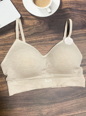 女士内衣美背77031裸感固定一体杯薄垫 细肩带聚拢无钢圈运动文胸