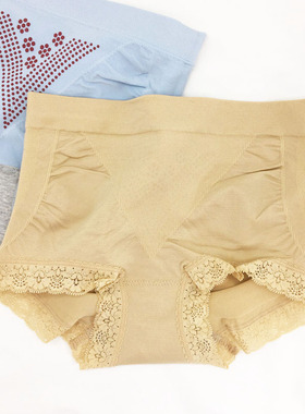 琪多姿2494内裤女 暖宫中腰收腹提臀蕾丝边纯棉裆女士三角裤