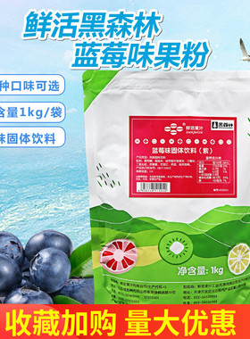 珍珠奶茶果粉鲜活食品黑森林蓝莓果粉 蓝莓 紫色1kg速溶果粉