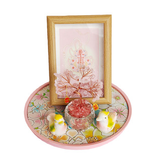 天然水晶陶瓷鸳鸯摆件一对比翼鸟粉色水晶彩绘图客厅新婚卧室饰品