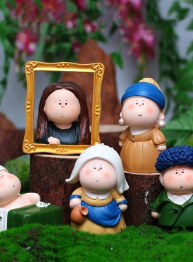 创意潮玩月半艺术家盲盒手办摆件