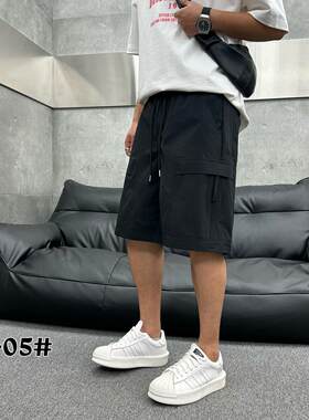夏季新款男宽松潮流透气百搭工装直筒五分休闲短裤夏天薄款#98-05