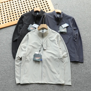 春夏季新款户外立领男士尼龙四面弹风衣壳 防晒外套 立体剪裁