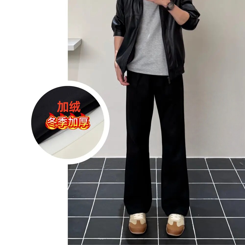 冬季升级【合体版加绒加厚】6.0直筒弯刀休闲卫裤百搭通勤男子西