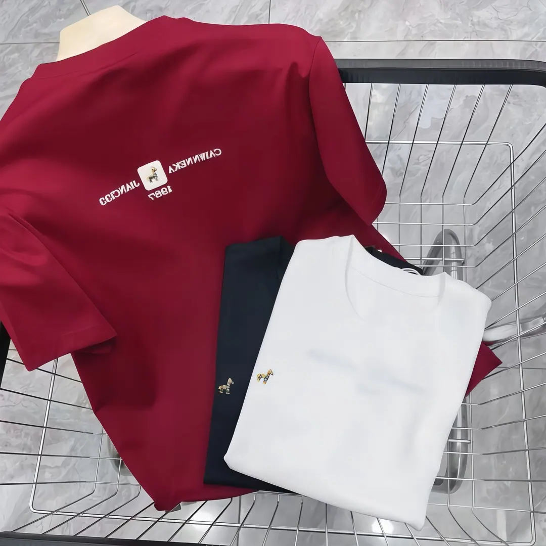 2026马年新款小马刺绣本命年短袖T恤夏季休闲宽松时尚圆领半袖