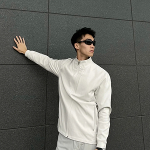 2026新款LU感男士夏季纯色舒适防晒衣简约立领运动夹克男生外套