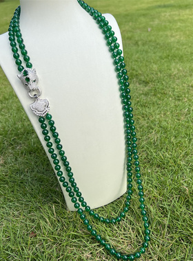 玛瑙毛衣链女双层首饰女百搭高贵