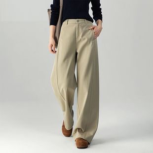 版型超好看的弯月牛仔裤女2025秋冬新款宽松休闲显瘦直筒阔腿裤女