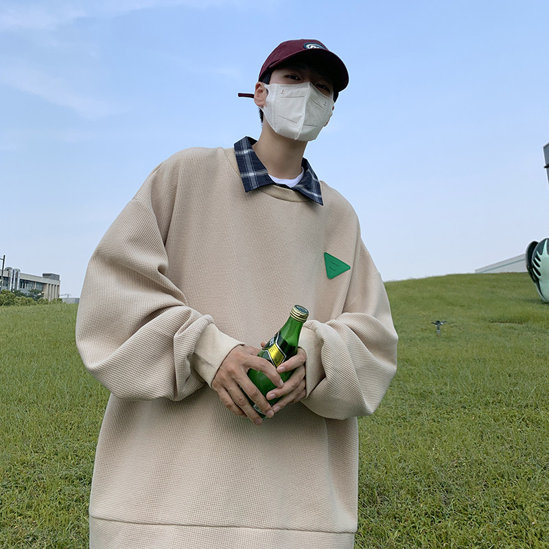 320克2025秋季港风新款华夫格假两件卫衣外套W2207-P58控78,女装短外套,电商A036A