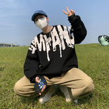 50%棉300克2025新款港风宽松大印花圆领卫衣外套W2201-P58控78，女装短外套，电商A036A