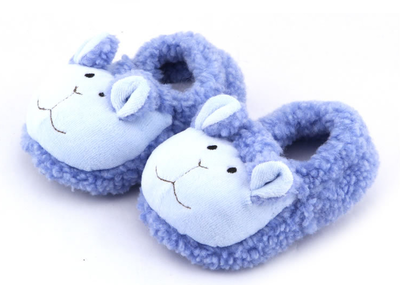 Pantoufles enfants en suède pour hiver - semelle coton - Ref 1010628 Image 5