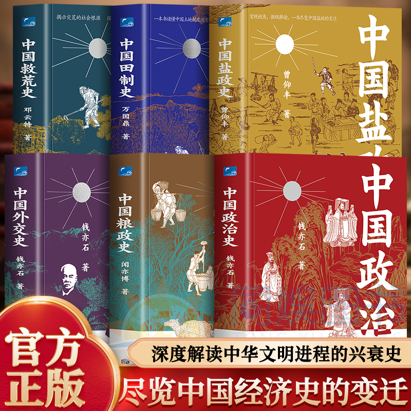 全6册 中国救荒史+粮政史+政治史+田制史等