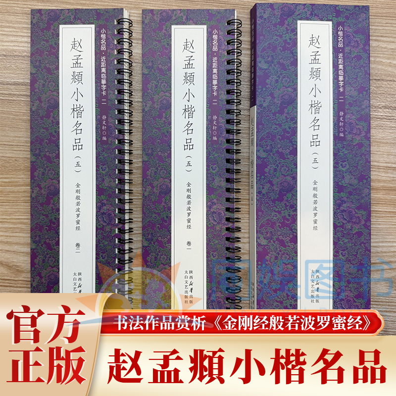 全2册赵孟頫小楷名品五金刚般若波罗蜜经 近距离临摹字卡 逐字临摹笔法逐字临摹笔法无障碍认读原帖墨迹甄选原汁原味古质未损