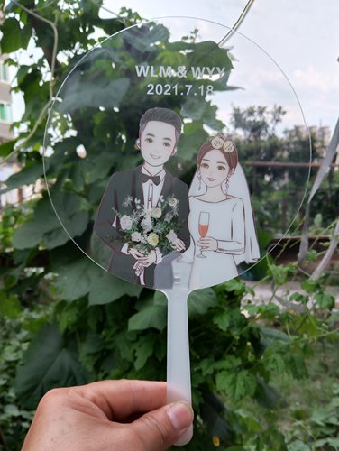 结婚婚礼透明扇子透扇定制