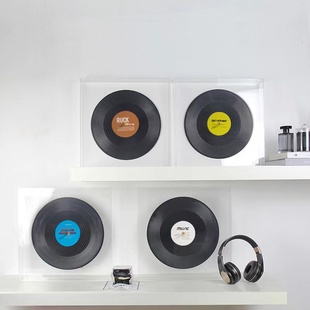 现代简约轻奢音乐主题摆件样板间装饰道具耳机黑胶唱片装饰盒摆设