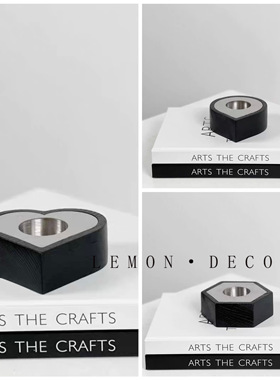 现代简约实木金属不锈钢烛台摆件样板间售楼处酒店名宿餐厅装饰品