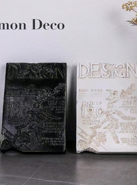 现代简约欧式轻奢白色书本书块摆件样板间售楼处书房客厅软装饰品