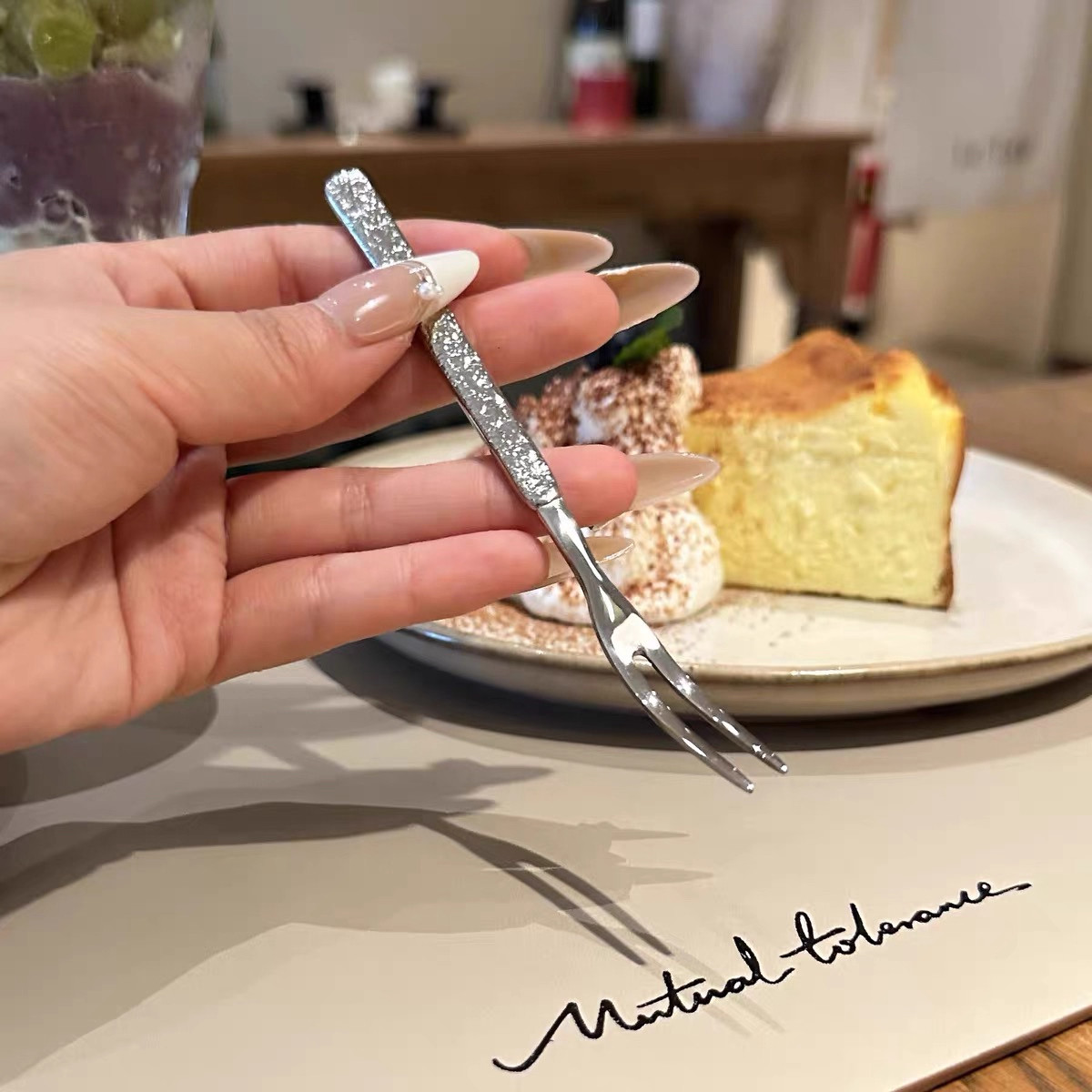 德国水果叉不锈钢家用果插甜品叉轻奢小叉子ins点心叉子沙拉西瓜