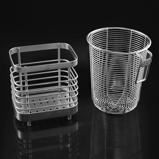 304筷子筒壁挂式不锈钢圆形沥水防积水防霉快笼洗碗机专用筷子笼