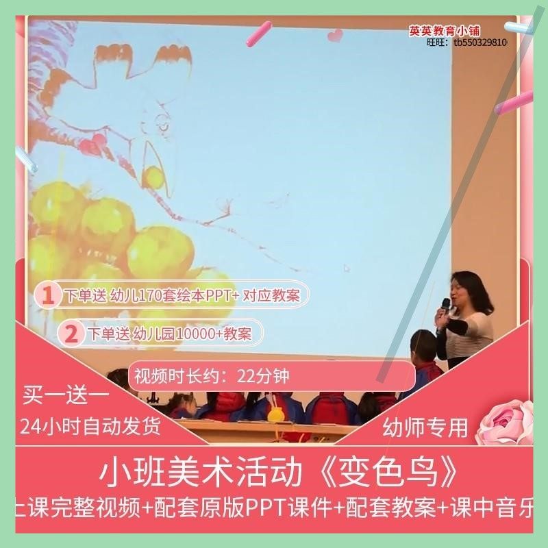 幼儿园优质课小班美术活动《变色鸟》视频公开示范课PPT课件教案
