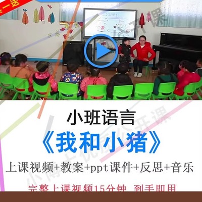 幼儿园面试用优质课小班语言《我和小猪》视频教案ppt课件公开课.
