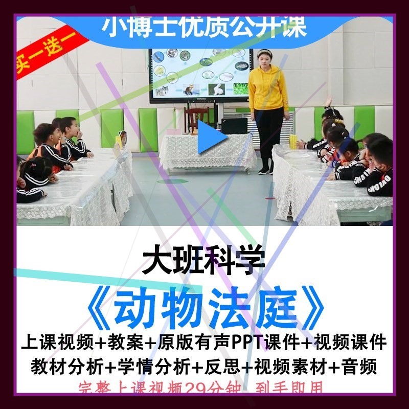 幼儿园优质公开课大班科学《动物法庭》生态环境教案视频ppt课件.