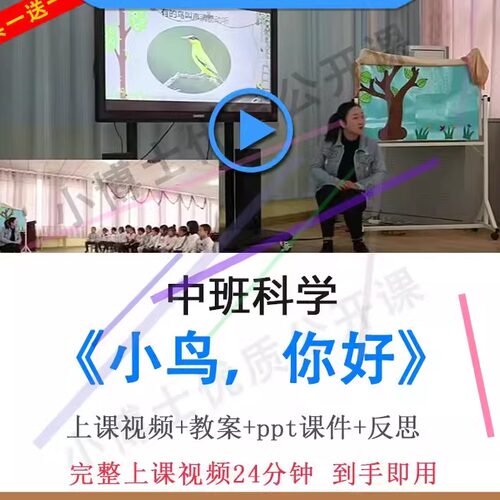 幼儿园面试用优质课中班科学《小鸟你好》PPT课件视频教案公开课.