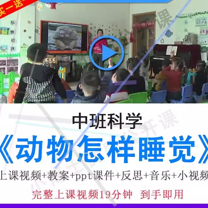 幼儿园优质课中班科学《动物怎样睡觉》视频教案ppt课件公开课.