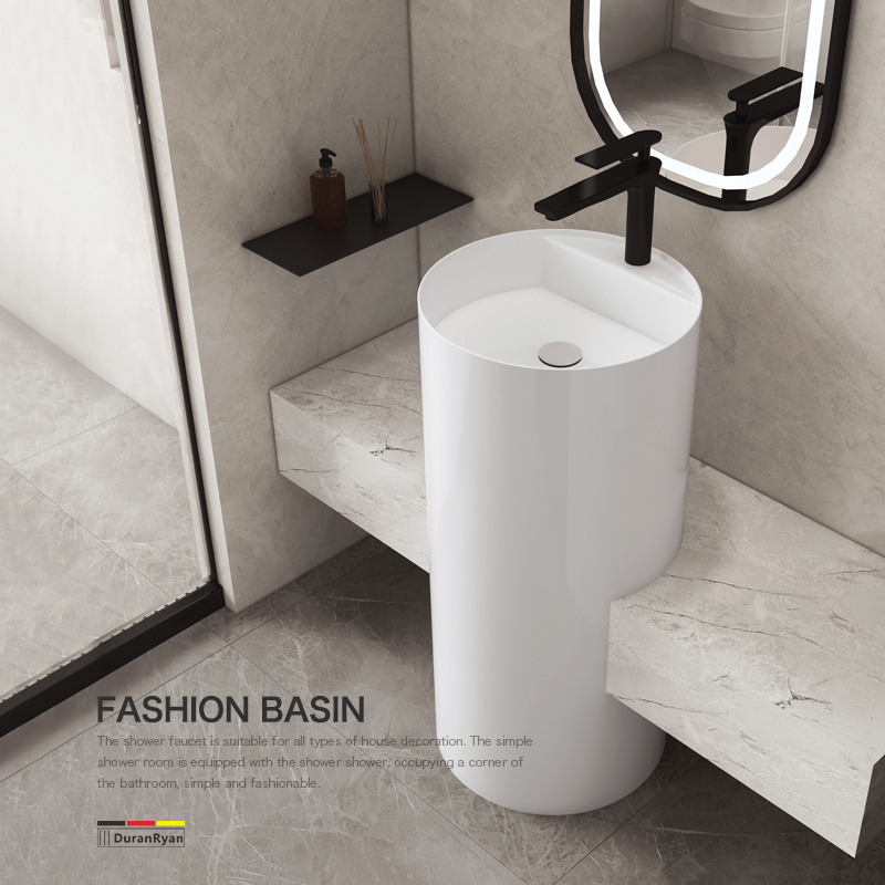 杜拉莱恩人造石家用落地式立柱盆