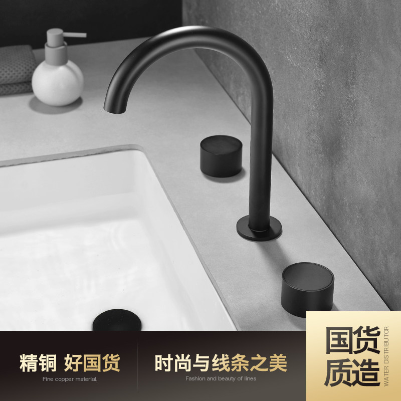 杜拉莱恩NEW设计师新作分体式三孔面盆冷热洗脸盆洗手盆水龙头