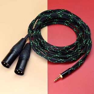 适用于雅马哈 HS5 HS7 HS8S HS7i HS8i监听音箱连接线3.5转双卡侬