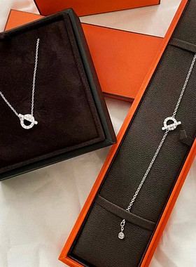 小Q猪鼻子手链女纯银玫瑰金白金满钻字母Q吊坠手环手饰高级轻奢潮