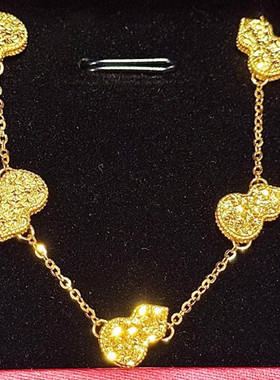 福禄葫芦碎冰冰手链 女纯银镀18K黄金色爆闪满天星手饰新中式时尚